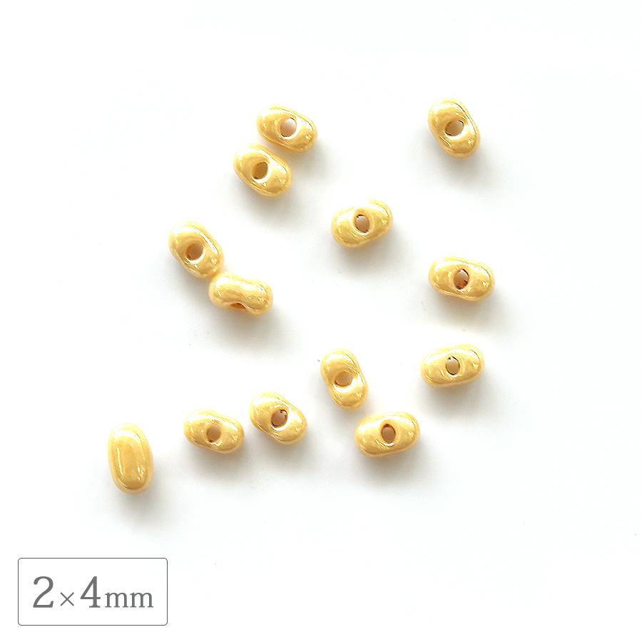 チェコビーズ ファルファーレ 2×4mm キャメルクリーム 500g シード 