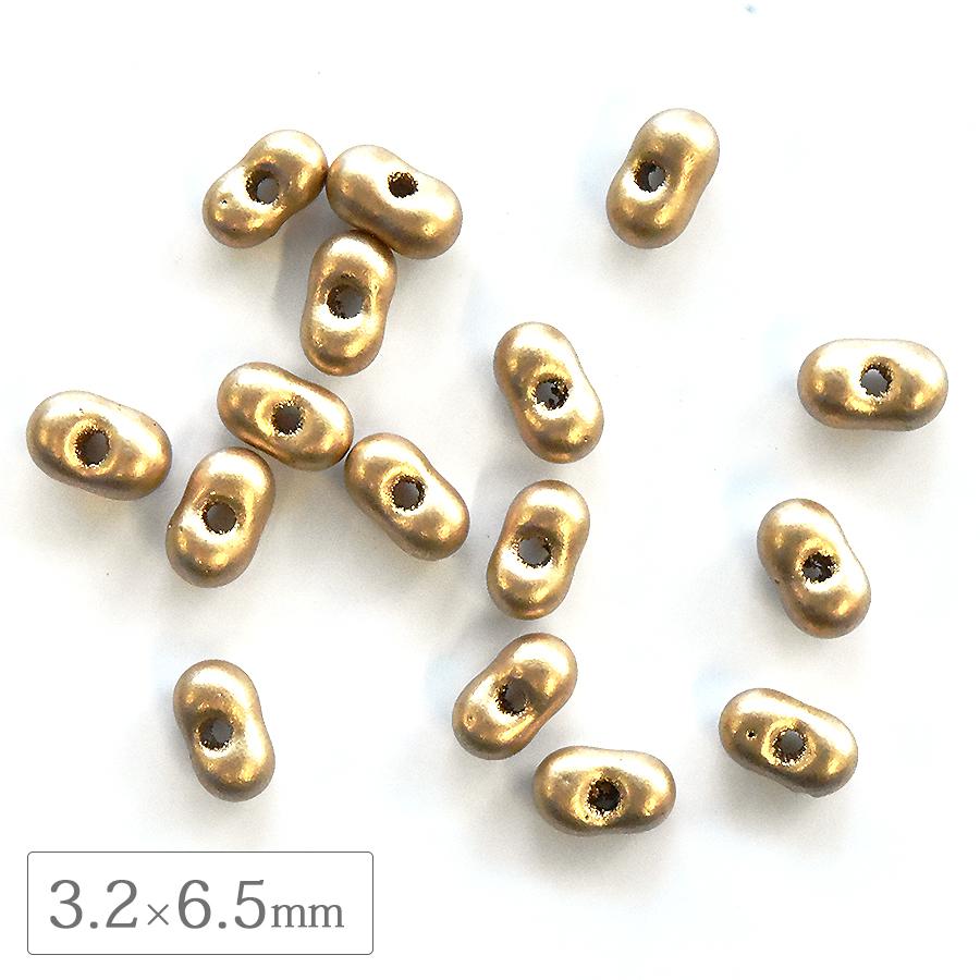チェコビーズ ファルファーレ 3.2×6.5mm アンティークゴールド 40g 