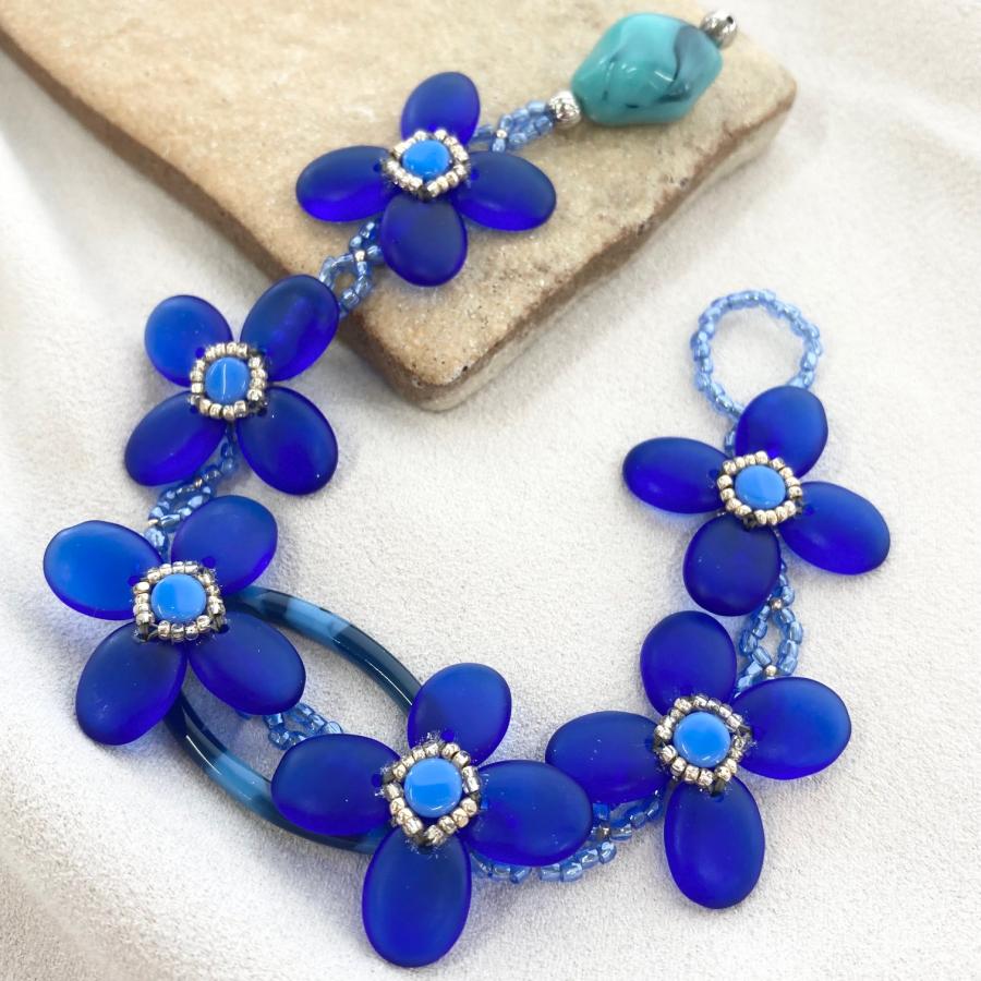 ブルーフラワーブレスレット 多田晴美先生×BEADER Salon 材料セット 1