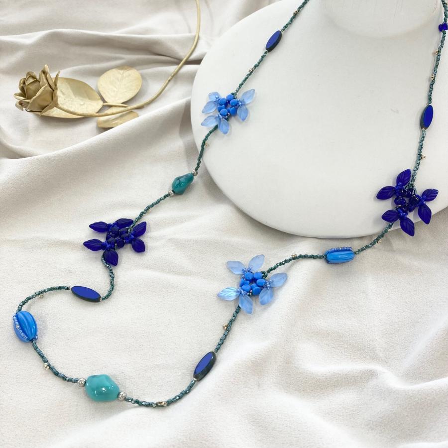 ブルードリームロングネックレス 多田晴美先生×BEADER Salon 材料