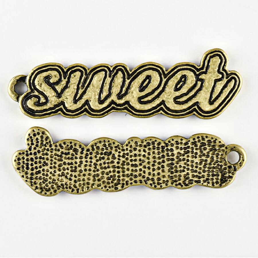 期間限定SALE】メタルチャーム ロゴプレート4 sweet スウィート 亜鉛