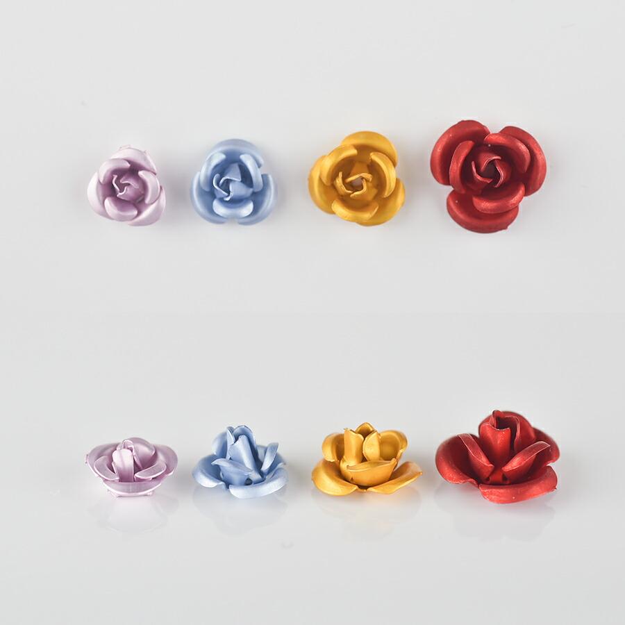 期間限定SALE】メタルパーツ ローズ 全15色 バラ 薔薇 フラワー 花