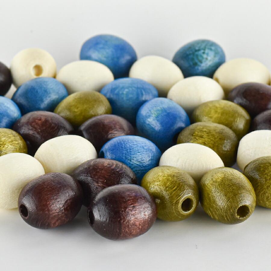 ビーズ パーツ チェコウッドビーズ アクセサリー ナツメ 色をお選びください まとめ買い割引 150個 約12×10mm 天然木 手芸 材料 素材 |  | 02
