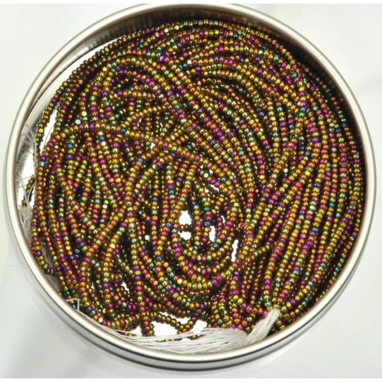 チェコビーズ シャルロットビーズ 13/0 約1.7mm 糸通し ゴールドアイリス 1袋(500ｇ) パーツ アクセサリー ハンドメイド 手芸 手作り 素材