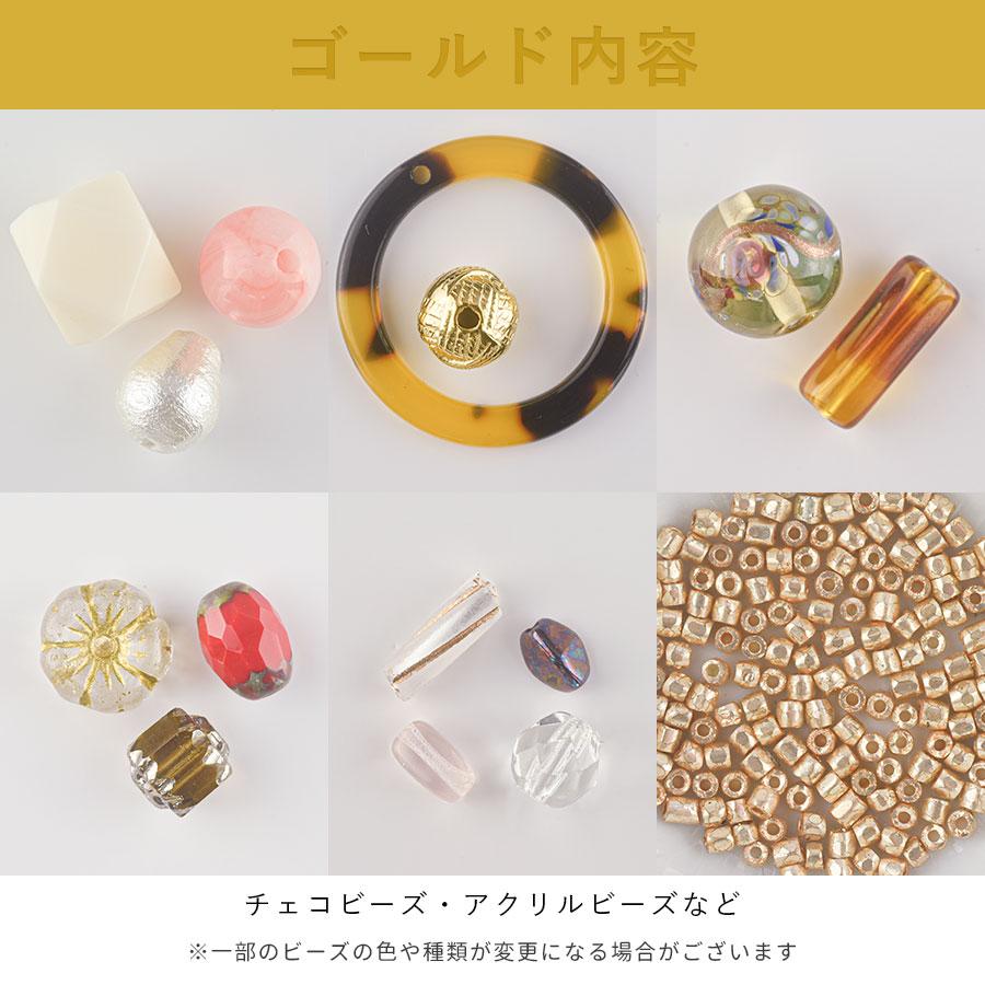イヤーアクセサリー スターターセット(金具9種類＋ビーズ19種類＋工具4