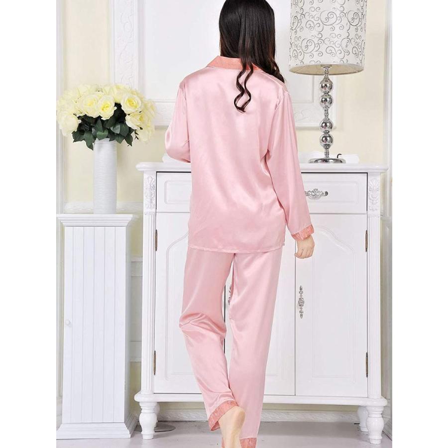 激安アウトレット シルクパジャマ レディース 前開き 長袖 絹100 厚手 葉模様 ジャガード織 上下セット M パジャマ Iceenergy Nl