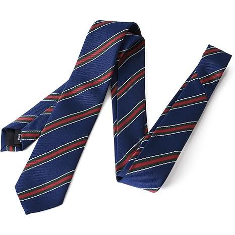 新品　バーバリー　ネクタイ　ネイビー×レッド　ストライプ　箱付き 新品 バーバリー ネクタイ ネイビー×レッド ストライプ 箱付き
