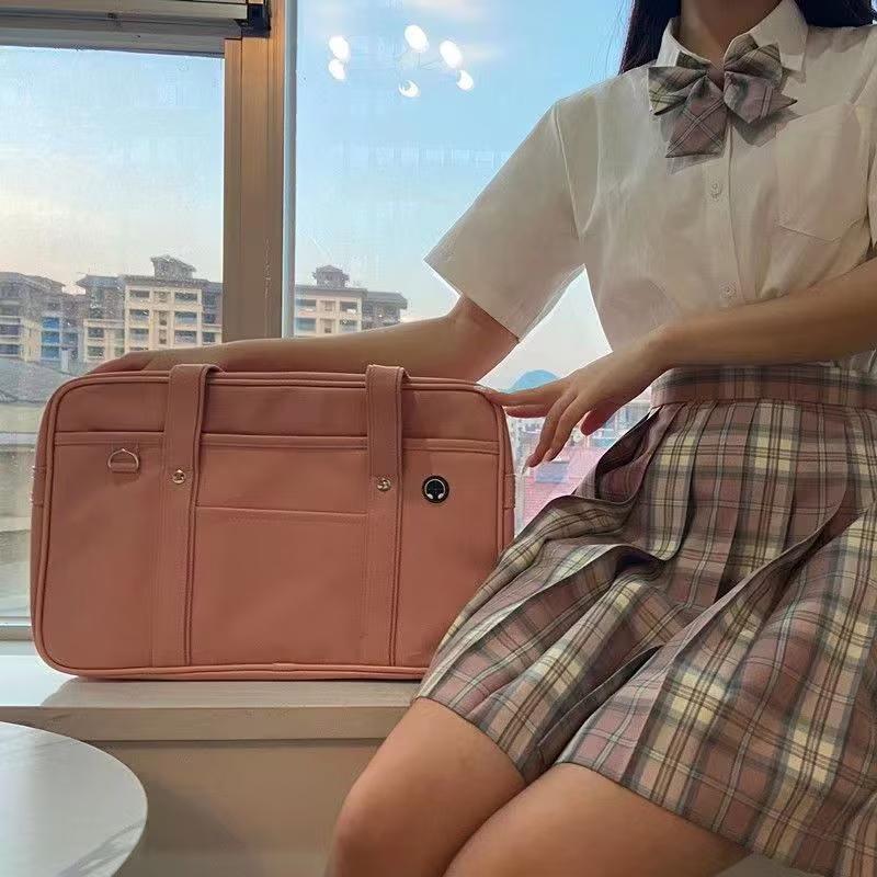 スクールバッグ 超人気スクバ 女子高生 革 合皮通勤 カジュアル 鋲が付き学生鞄 JK制服 レディース 学生 通学 ボストンバッグ 男女合皮 軽量 高校生｜bokai-store｜13