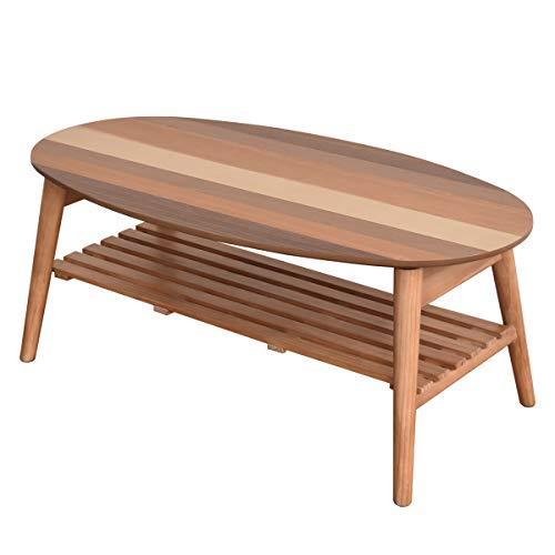 最適な価格 楕円 折りたたみ Tetra 880×475×355mm テーブル（オーバル） 木製 完成品 北欧風 ナチュラル 座卓、ちゃぶ台