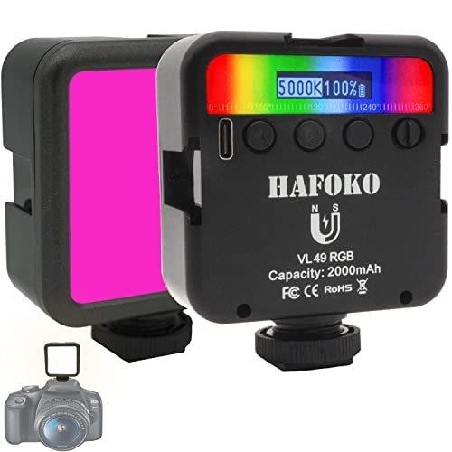 HAFOKO VL49 RGB LED ビデオライト 撮影ライト（ 3つのコールドシュー付き） 360°フルカラー ポータブル写真照明 撮?｜bokukakuyasukun｜02