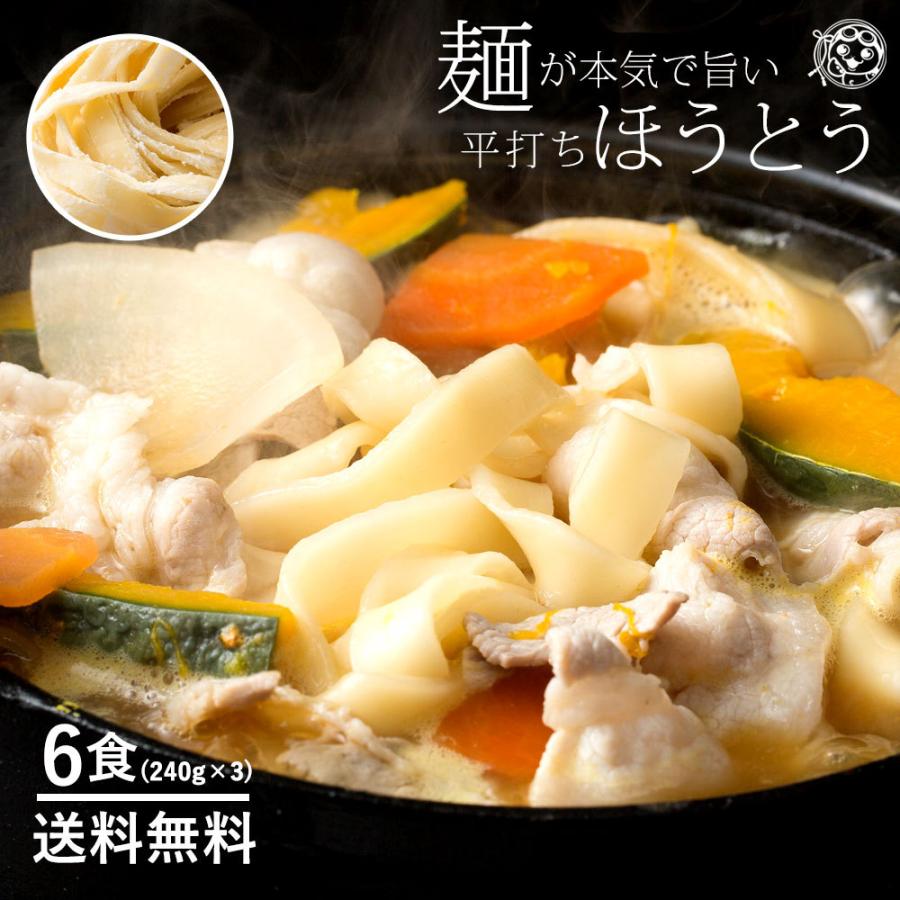 ほうとう 麺が本気で旨い 平打ちの生麺 ほうとう セット 6人前 福袋 送料無料 ( 特産品 名物商品 ) 訳あり お試し 消費