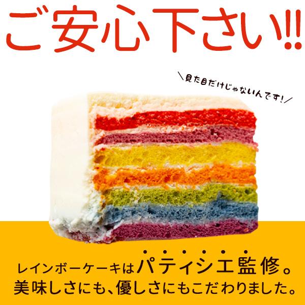 スイーツ ケーキ お菓子 ギフト お取り寄せスイーツ レインボーケーキ 5号 誕生日ケーキ バースデーケーキ アメリカ発 カラフルケーキ 冷凍便｜bokunotamatebakoya｜08