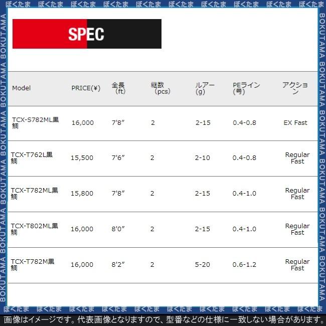 竿 チヌ メジャークラフト トリプルクロス TCX-S782ML 黒鯛 ソリッド