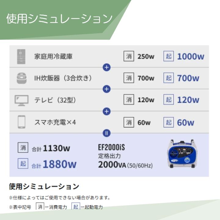 アースパワー 発電機 EF-2000is インバーター発電機 2.0kVA ガソリン
