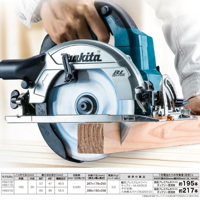 マキタ（makita） HS611DZ makita 165mm 充電式 マルノコ 本体のみ