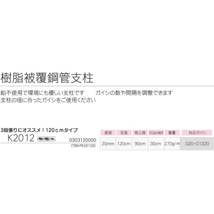 タイガー　ボーダーショック　樹脂被膜鋼管支柱　電柵　50本入　電気柵　防獣　K2012　害獣　電気さく