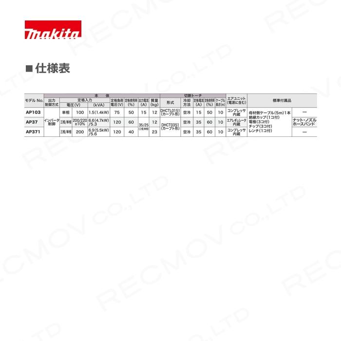 マキタ（makita） エアプラズマ切断機 AP371 : ボクらの農業EC ヤフー