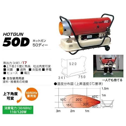 静岡製機 熱風オイルヒーター ホットガン HOTGUN 50D シズオカ 熱風ヒーター 暖房 業務用｜bokunou｜02