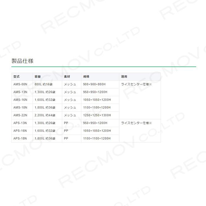 三洋　ロンバックSP　AMS-13N　収穫　フレコン　穀物　025052　メッシュ