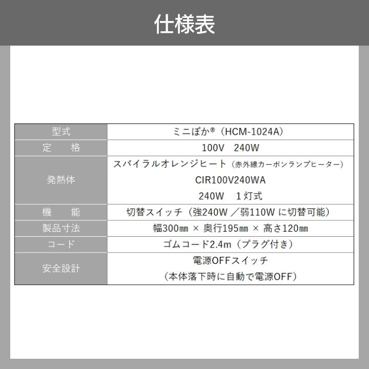 赤外線 畜産用ヒーター ミニぽか HCM-1024A 100V メトロ電気工業株式