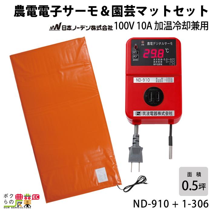 日本ノーデン 農電サーモ 農電園芸マット1枚セット ND-910 + 1