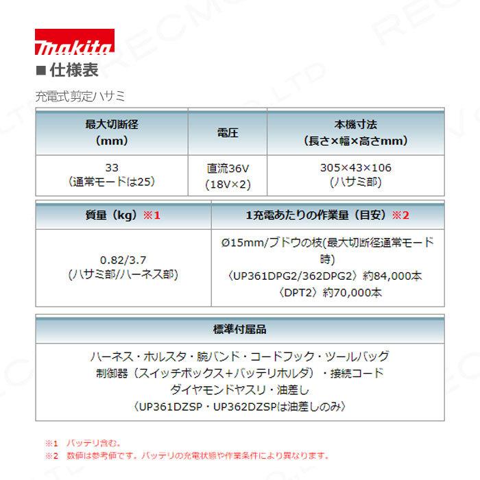 マキタ 充電式 剪定ハサミ UP362DZSP ハサミ部のみ バッテリ・充電器・ハーネス一式別売 高トルクタイプの画像