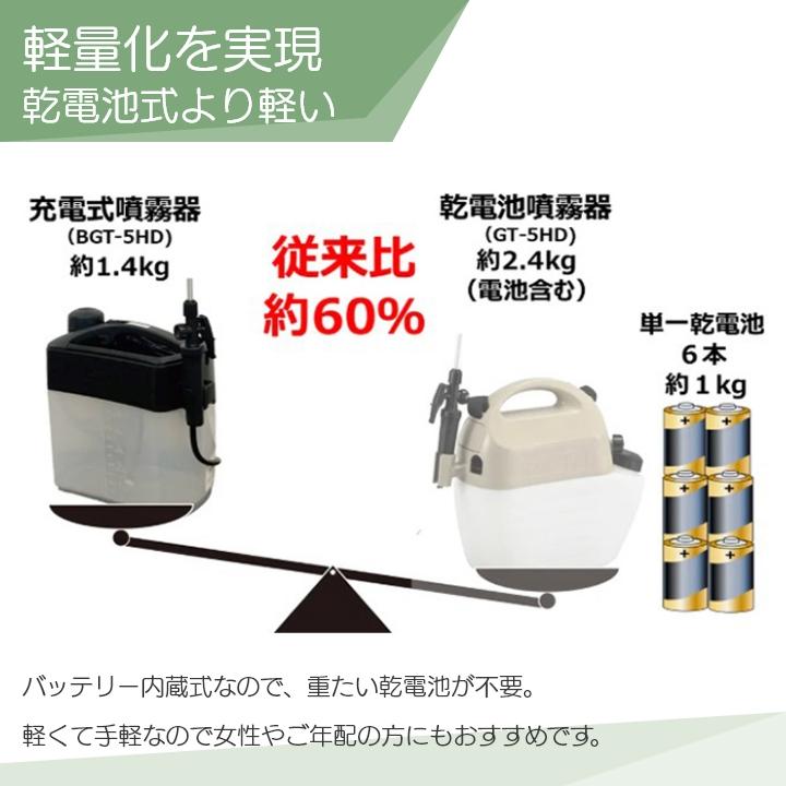 工進（KOSHIN） バッテリー式 噴霧器 BGT-5HD 小型 5L ハイパワー