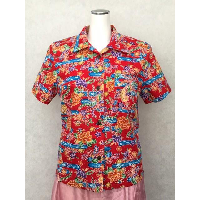 アロハシャツ|紅型柄 鳳凰|レディス : Bokura Beach - 通販 アロハシャツ|紅型柄 鳳凰|レディス : Bokura Beach - 通販