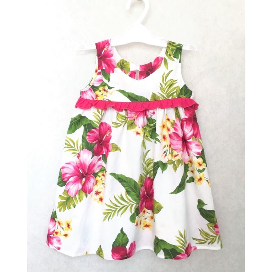 新品 アロハ 南国 避暑地 ハイビスカス ワンピース キッズ キャミソール 新品 アロハ 南国 避暑地 ハイビスカス ワンピース キッズ
