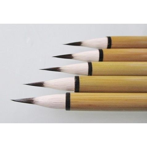 栗成 双料写巻 5本セット 定価7150円 書道用品 兎毛 唐筆 写経筆 小筆