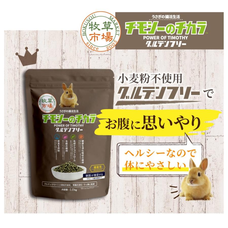 牧草市場 【送料無料】牧草市場 チモシーのチカラ グルテンフリー 1kg