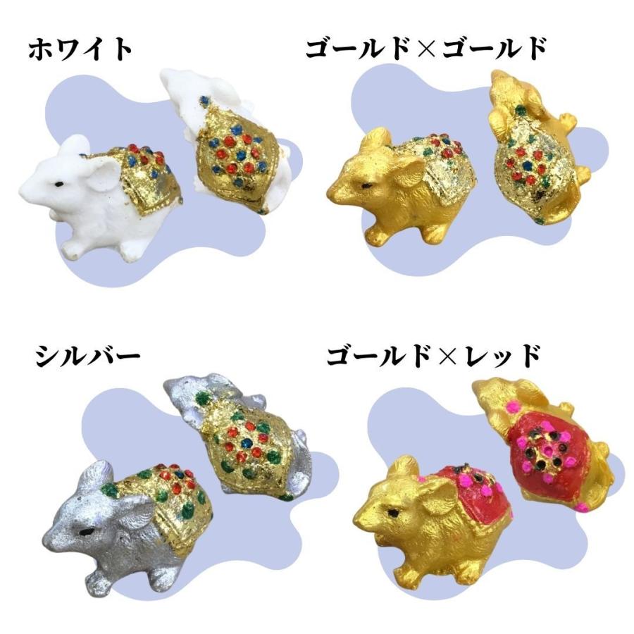 ガネーシャのネズミ 4点セット アジア 雑貨 お守り オブジェ 置物 タイ