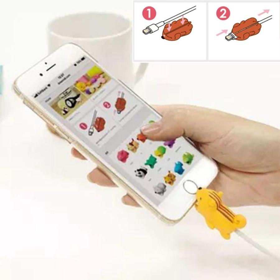 可愛い　アニマル　USB　ケーブルバイト　動物　ケーブルプロテクター　iPhone　ケーブル　保護　断線防止　カバー　充電器｜bokuzou-shop｜19