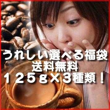 コーヒー豆 コーヒー 選べるコーヒー豆福袋　125g×３種類　自家焙煎 送料無料