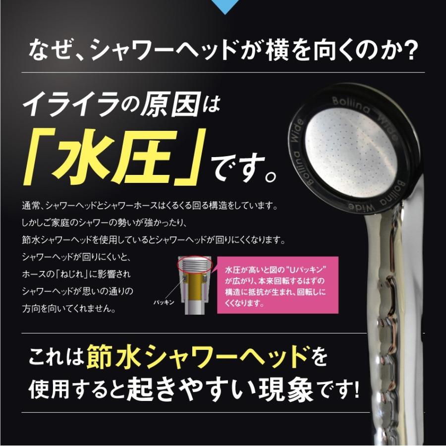 くるくる回る シャワーホース 日本製 1.6m 軽量 360℃回転 交換用