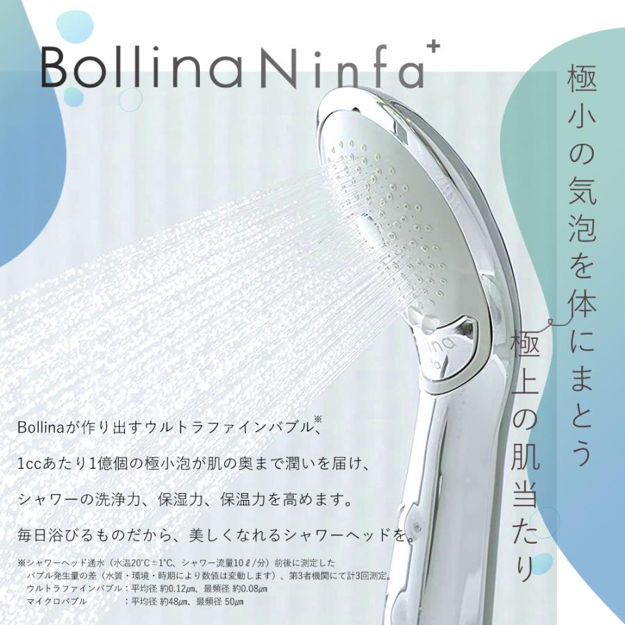 シャワーヘッド ボリーナ 公式 ウルトラ ファインバブル 美容 節水 マイクロ ナノバブル 保湿 保温 ボリーナ ニンファプラス :TK
