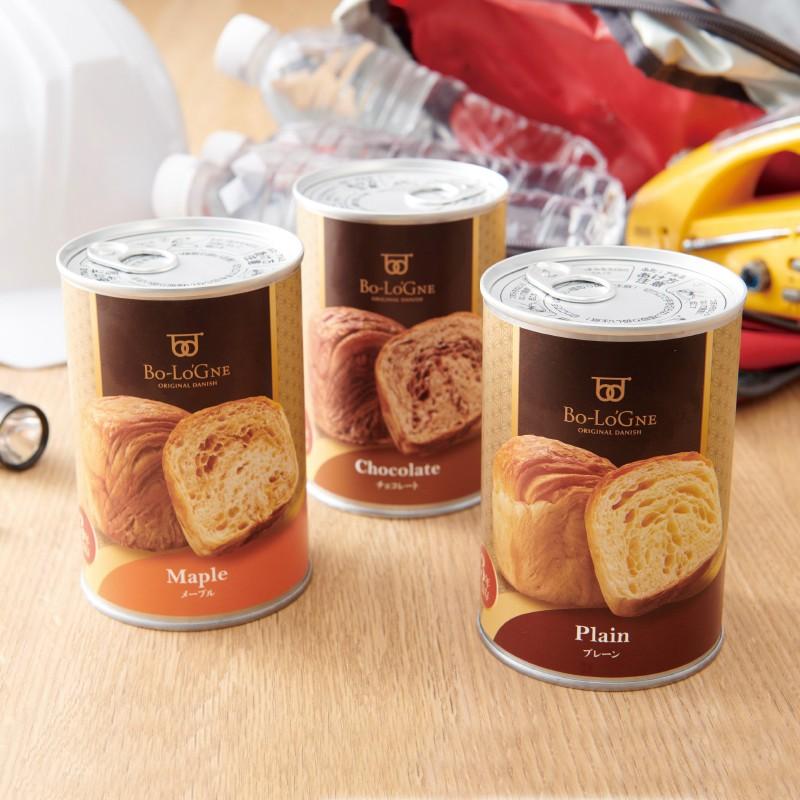 【17箱】ボローニャ 缶deボローニャ6缶セット３年保存 賞味期限2028年9月 非常食 備蓄deボローニャ 3種6缶セット プレーン・メープル
