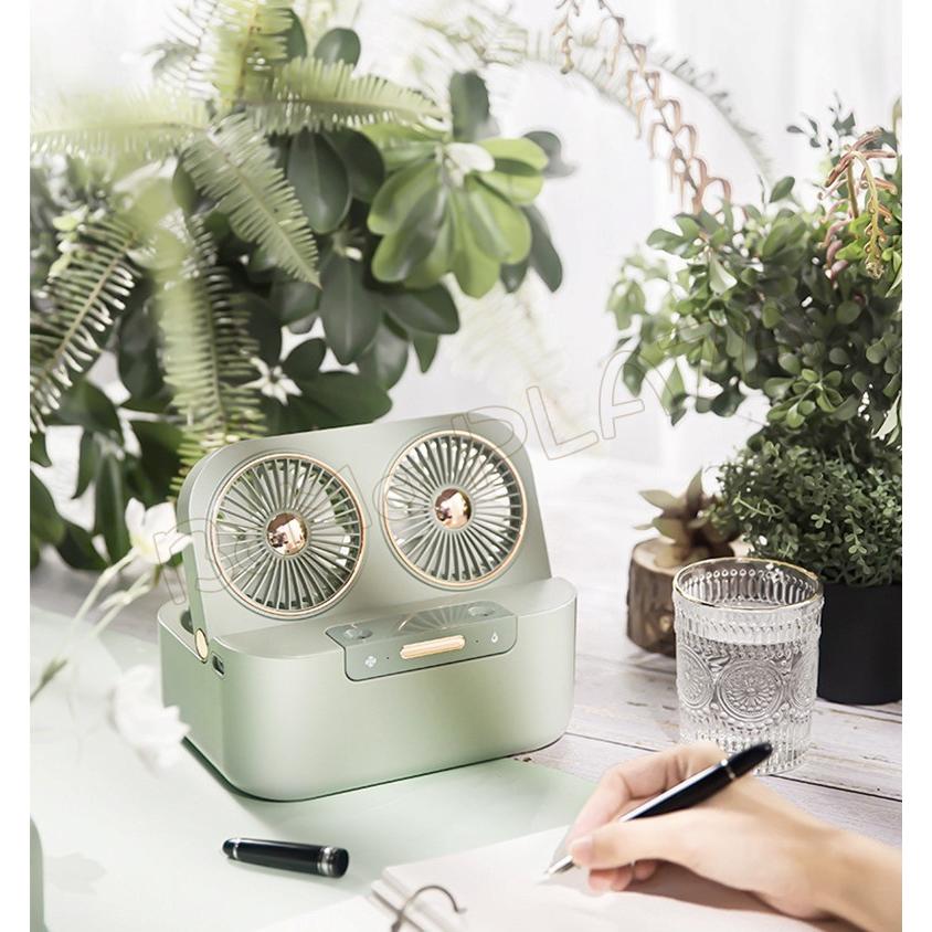 通販でクリスマス冷風機 コンパクト 加湿 ダブルファン 超低ノイズ 1.4