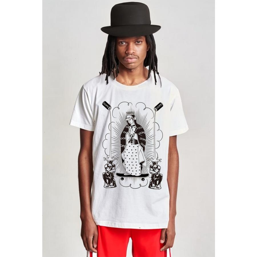 マリア様 17才 DOPE GIRL A 半袖カットソー ユニセックスTシャツ bombing メンズレディース兼用デザイン 偉人パロディ ポップアート ストリート | 