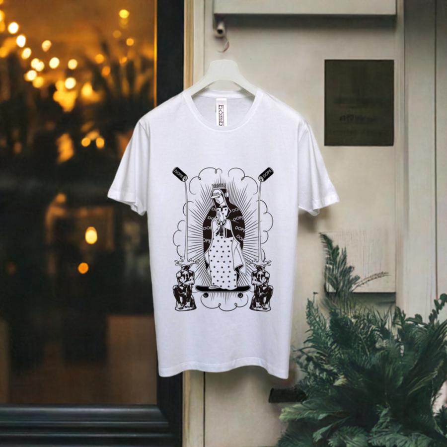 マリア様 17才 DOPE GIRL A 半袖カットソー ユニセックスTシャツ bombing メンズレディース兼用デザイン 偉人パロディ ポップアート ストリート |  | 01