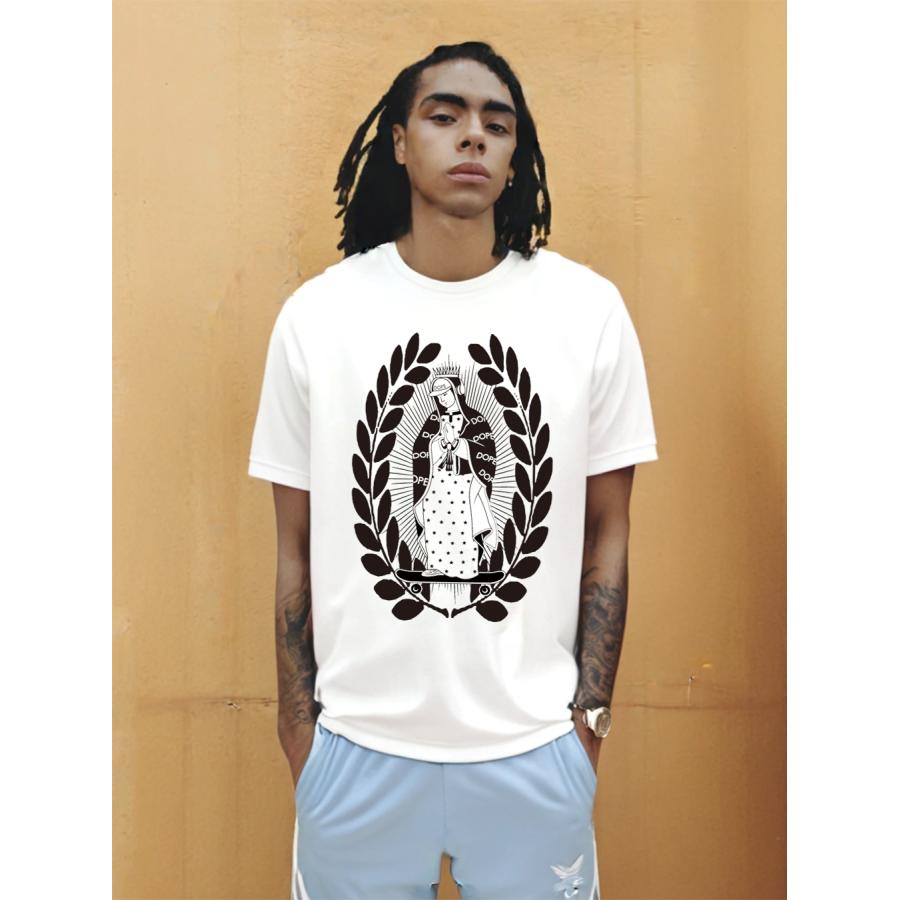 マリア様 17才 DOPE GIRL D 半袖カットソー ユニセックスTシャツ bombing メンズレディース兼用デザイン 偉人パロディ ポップアート ストリート | 