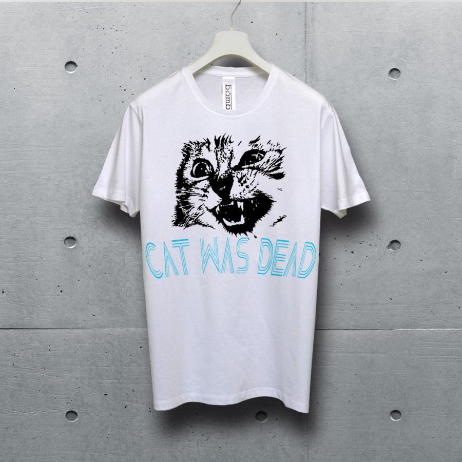 CAT WAS DEAD ブルーフォント 半袖カットソー ユニセックスTシャツ bombing メンズレディース兼用デザイン ポップアート アニマル猫ネコねこキャットキャッツ |  | 02
