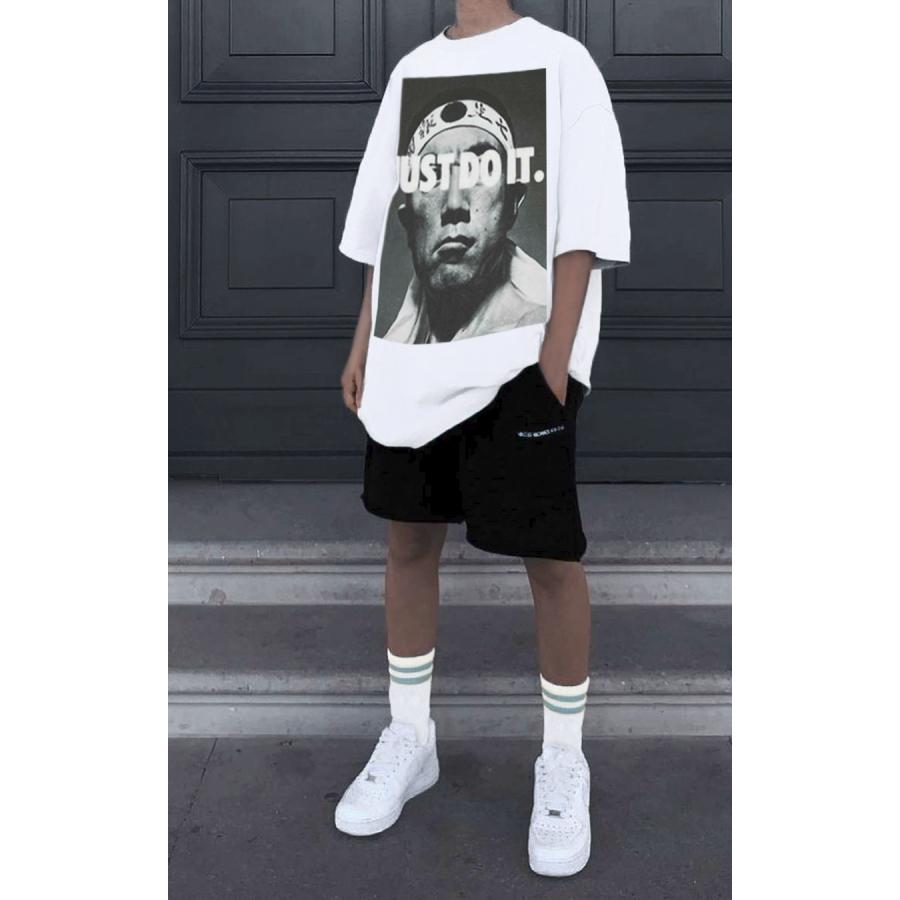 三島由紀夫　アートデザインブランド　bomging　ビッグシルエットTシャツ　ホワイト　NIKE　パロディ　ユニセックス半袖カットソー　インクジェットプリント商品 |  | 08