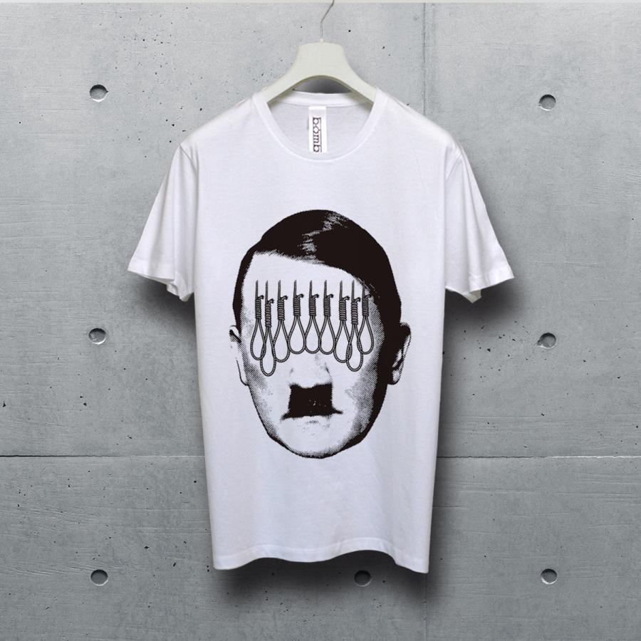 ヒトラー ナチスイメージ ホワイト 半袖カットソー ユニセックスTシャツ bombing メンズレディース兼用デザイン 偉人パロディ ポップアート ストリート |  | 02