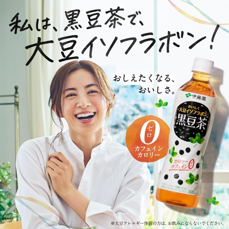 伊藤園 おいしく大豆イソフラボン 黒豆茶 PET 500ml48本 送料無料｜bombyx｜02