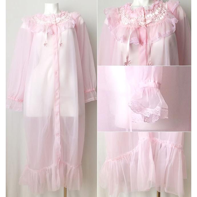 ナイロンハーフ二重ロングスリーブネグリジェ／ベビードール Bon