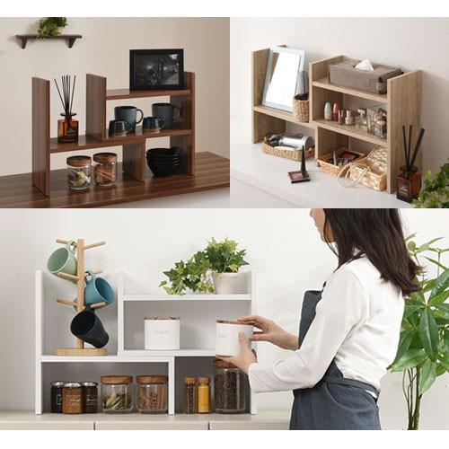 完成品 食器棚 卓上 幅40 伸縮 おしゃれ 収納棚 コンパクト 2段 キッチン収納 ラック 木製 シンプル 調味料ラック スリム 小物 整理 キッチン 北欧 Kkanra デザイン家具通販like Ai 通販 Yahoo ショッピング