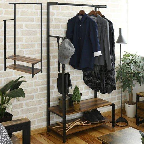 ハンガー ハンガーラック ダブル 棚付き 衣類収納 洋服収納 服掛け おしゃれ リビング インテリア シンプル 西海岸 ヴィンテージ Let デザイン家具通販like Ai 通販 Yahoo ショッピング