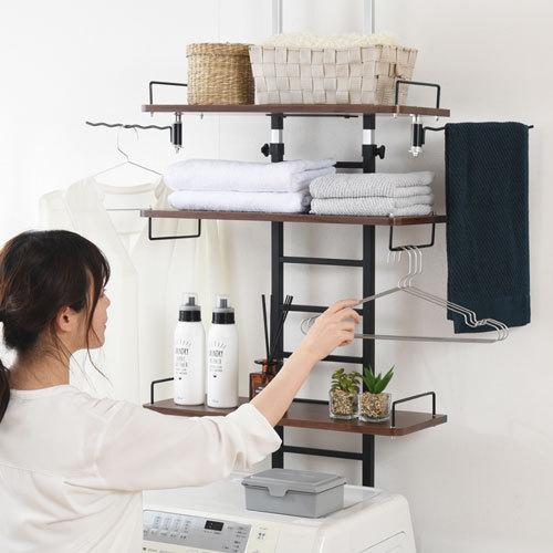 突っ張りラック おしゃれ 収納 洗面所 壁面収納 突っ張り棚 強力 スリム つっぱり 3段 黒 ランドリーラック ランドリー収納 洗濯機収納 脱衣所 幅60cm Sne デザイン家具通販like Ai 通販 Yahoo ショッピング