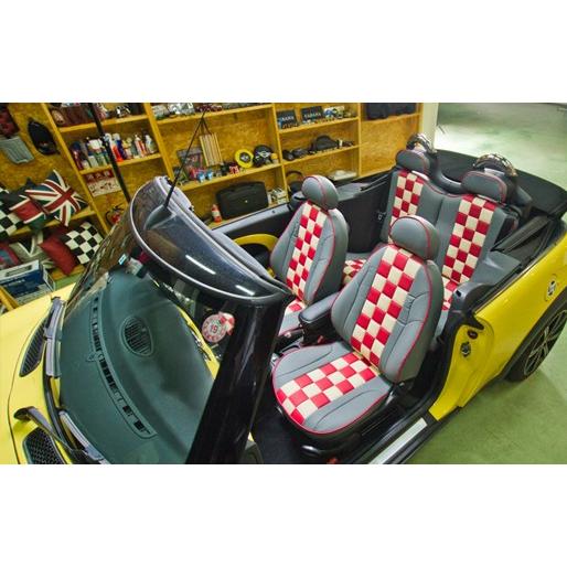 BMW MINI　R50 〜R61　ミニ　ミニクーパー　CABANA　シートカバー　チェッカー　全シート | 